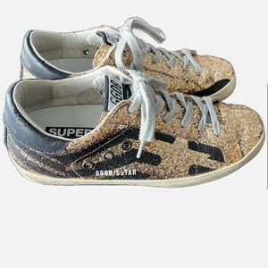 Golden Goose Bronze and Black Printed Glitter